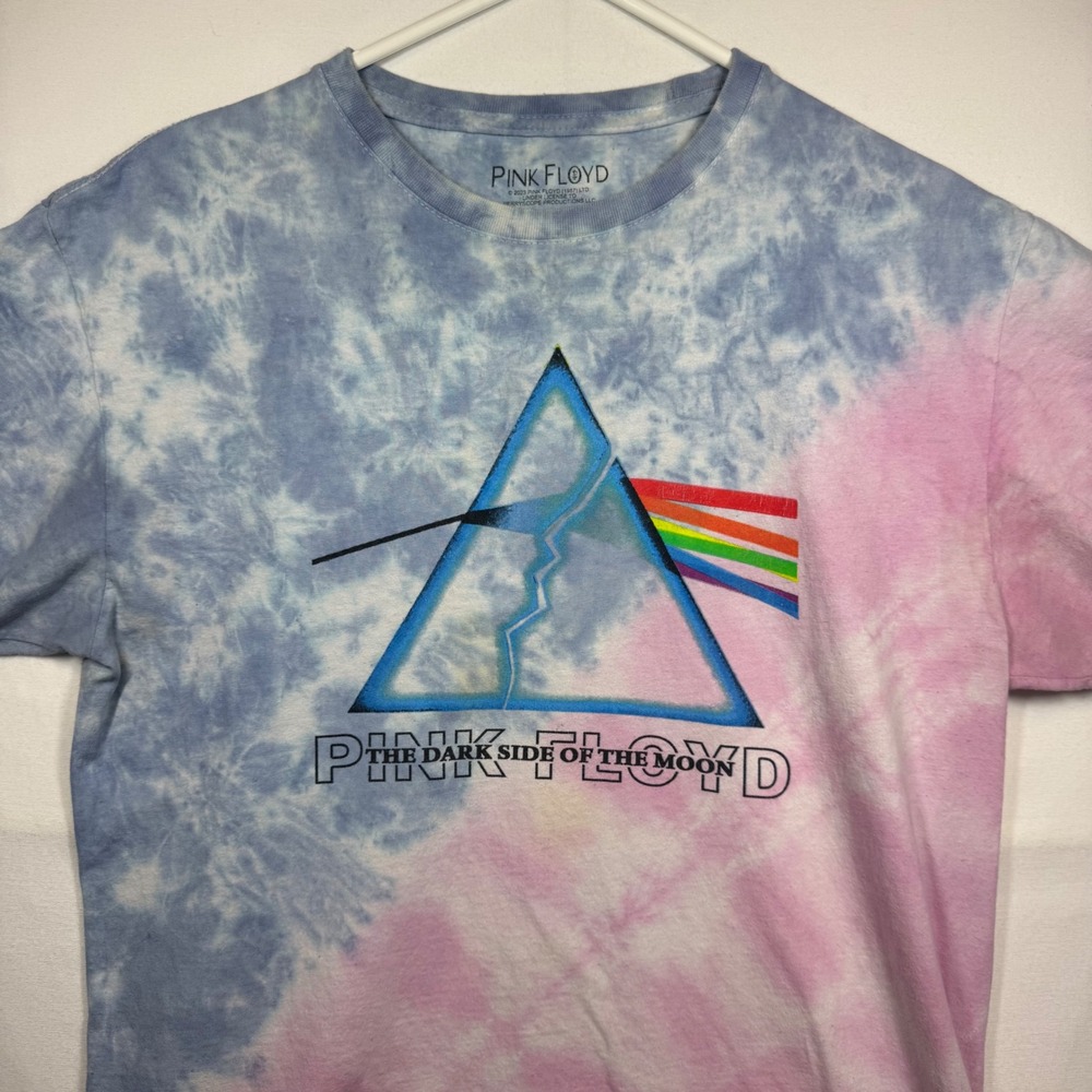 Pink Floyd Dark Side of the Moon Tie Dye Graphic T-Shirt Sz Large‎